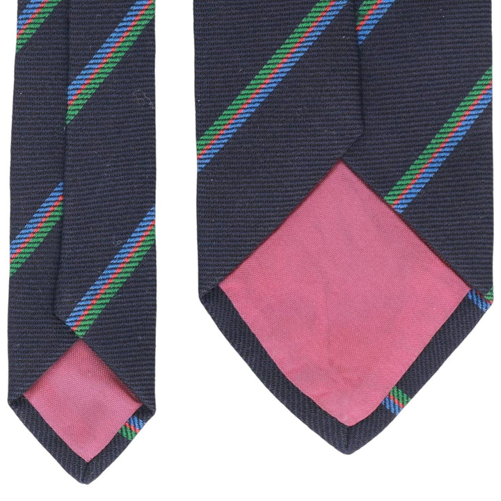 John Comfort Striped Pattern Tie, Made in England silk navy blue type Vintage Second Hand
