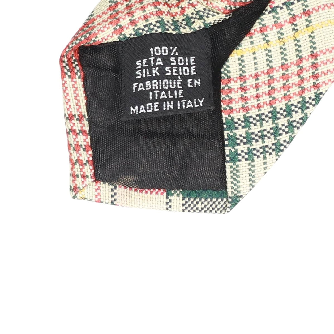 Hugo Boss check pattern tie, made in Italy. silk Beige type Vintage Second Hand