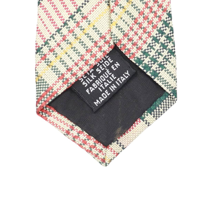Hugo Boss check pattern tie, made in Italy. silk Beige type Vintage Second Hand