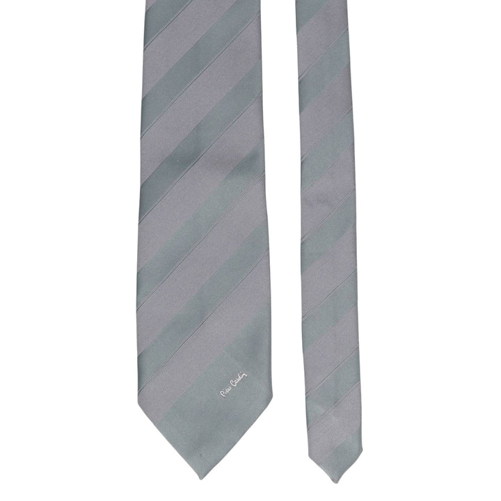 Pierre Cardin striped pattern tie, made in England. polyester gray type Vintage Second Hand