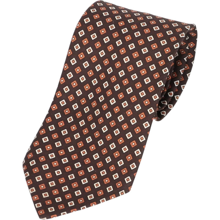 St. Michael Diamond Pattern Tie, Made in England polyester brown type Vintage Second Hand
