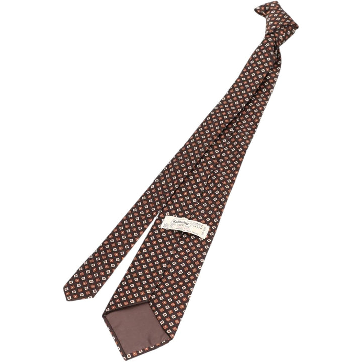 St. Michael Diamond Pattern Tie, Made in England polyester brown type Vintage Second Hand