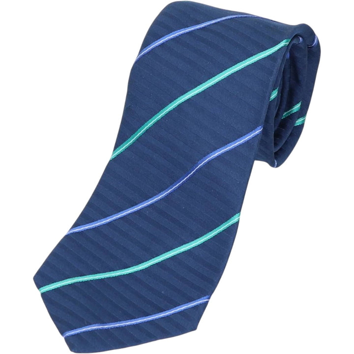 Pierre Cardin striped pattern tie, made in England. polyester blue type Vintage Second Hand