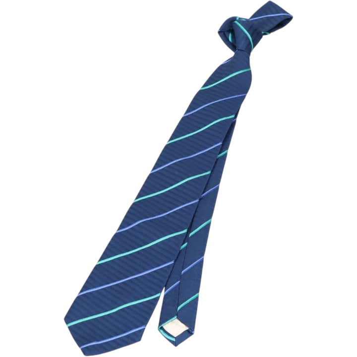 Pierre Cardin striped pattern tie, made in England. polyester blue type Vintage Second Hand