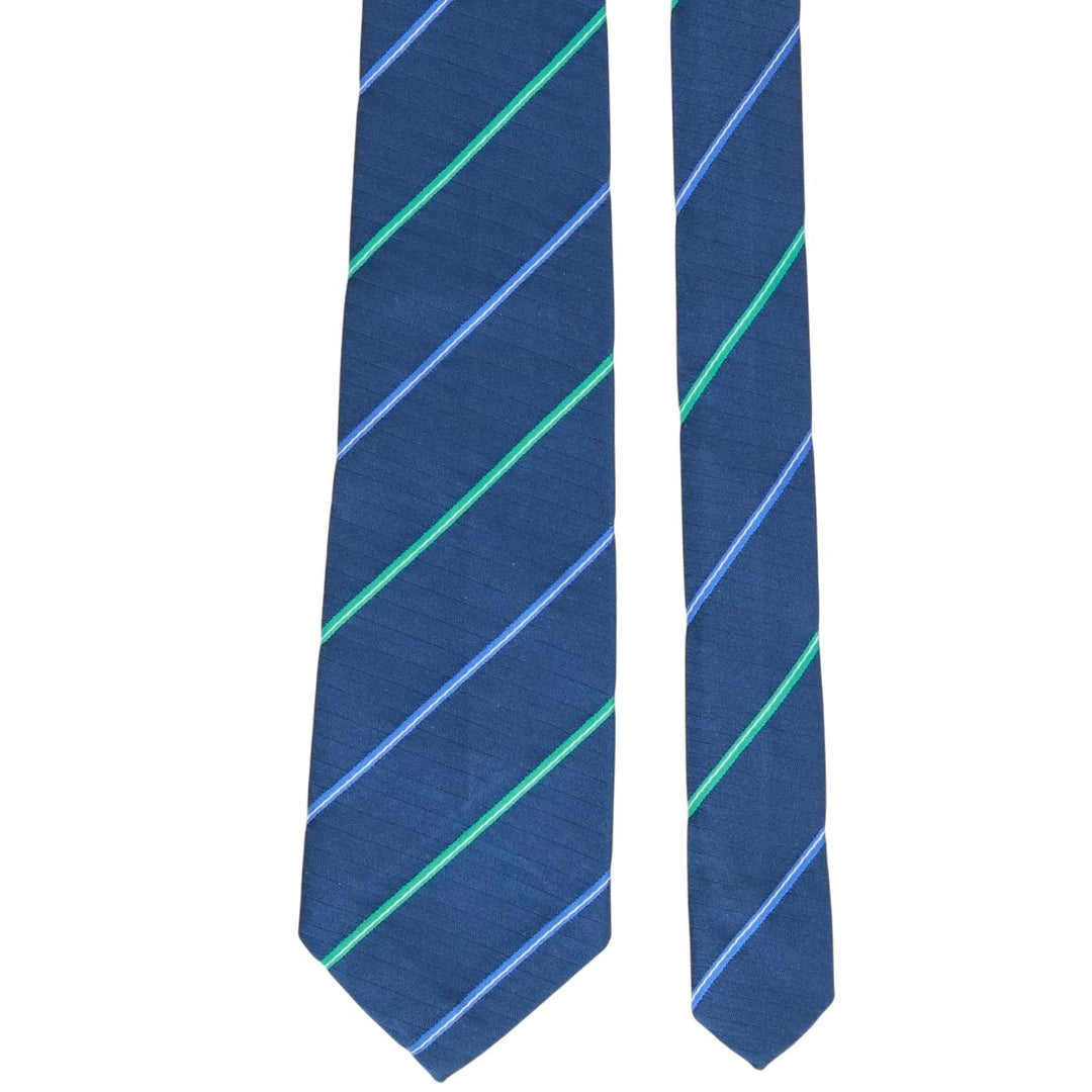 Pierre Cardin striped pattern tie, made in England. polyester blue type Vintage Second Hand