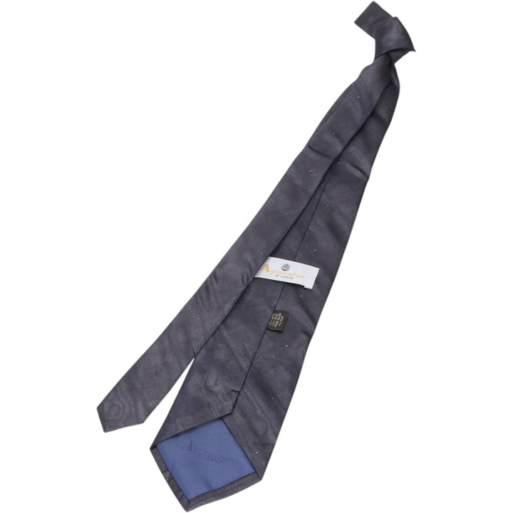Aquascutum Dot Pattern Tie silk navy blue type Vintage Second Hand