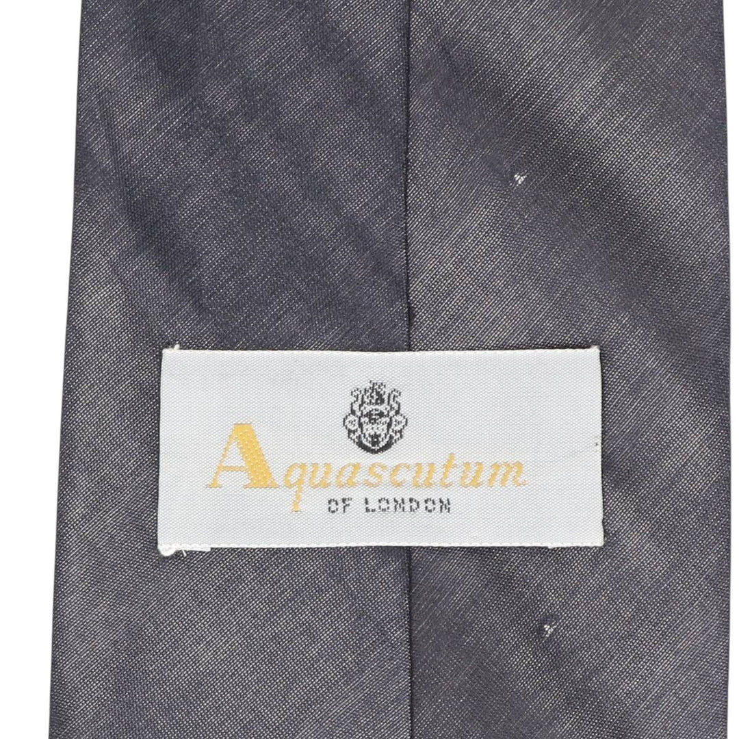 Aquascutum Dot Pattern Tie silk navy blue type Vintage Second Hand