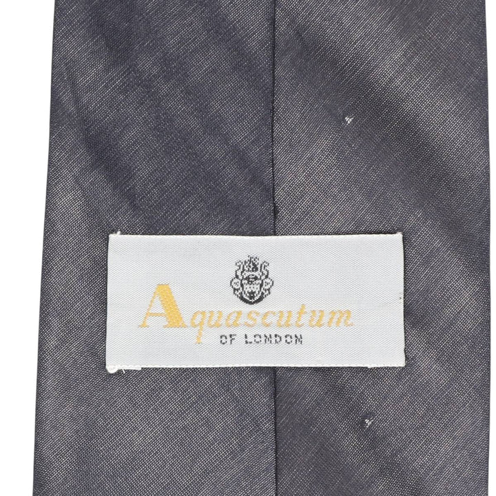 Aquascutum Dot Pattern Tie silk navy blue type Vintage Second Hand
