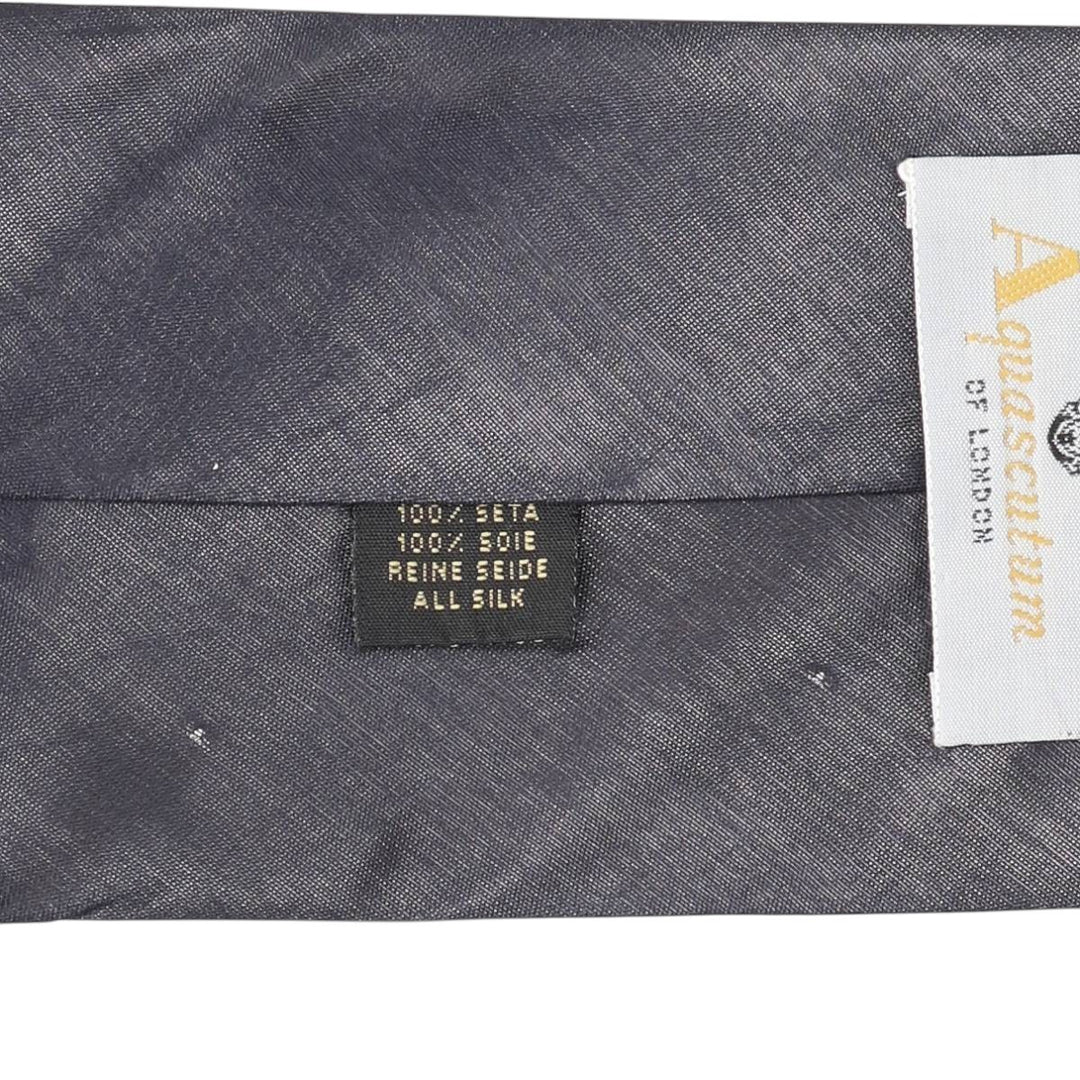 Aquascutum Dot Pattern Tie silk navy blue type Vintage Second Hand