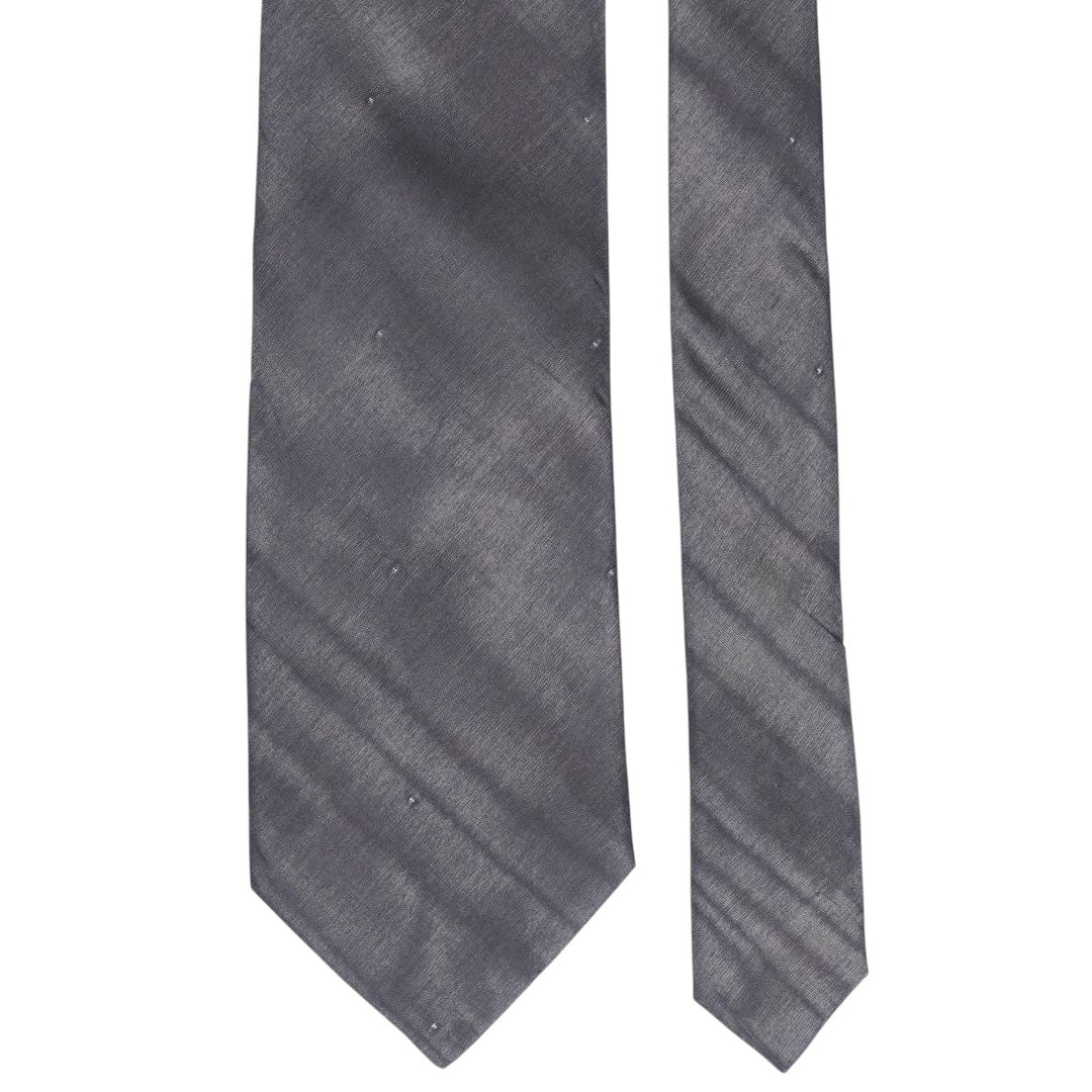 Aquascutum Dot Pattern Tie silk navy blue type Vintage Second Hand