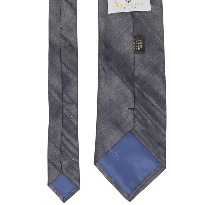 Aquascutum Dot Pattern Tie silk navy blue type Vintage Second Hand