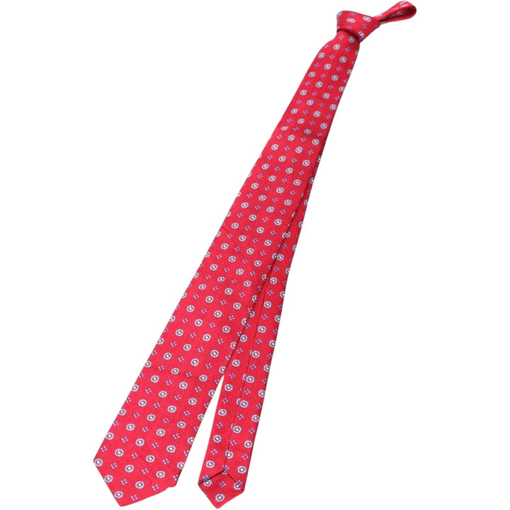 Brooks Brothers Makers and Merchants all-over print tie unclear red type Vintage Second Hand
