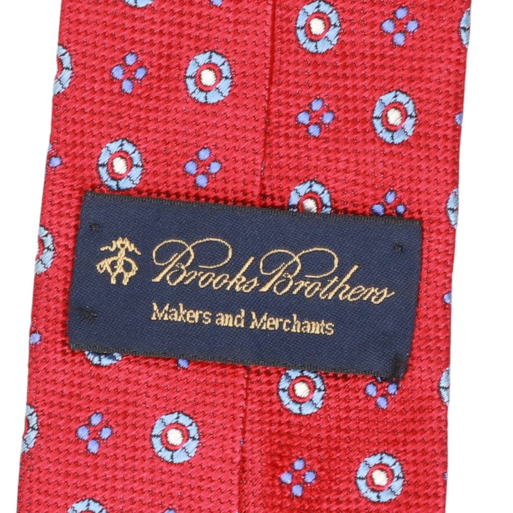 Brooks Brothers Makers and Merchants all-over print tie unclear red type Vintage Second Hand