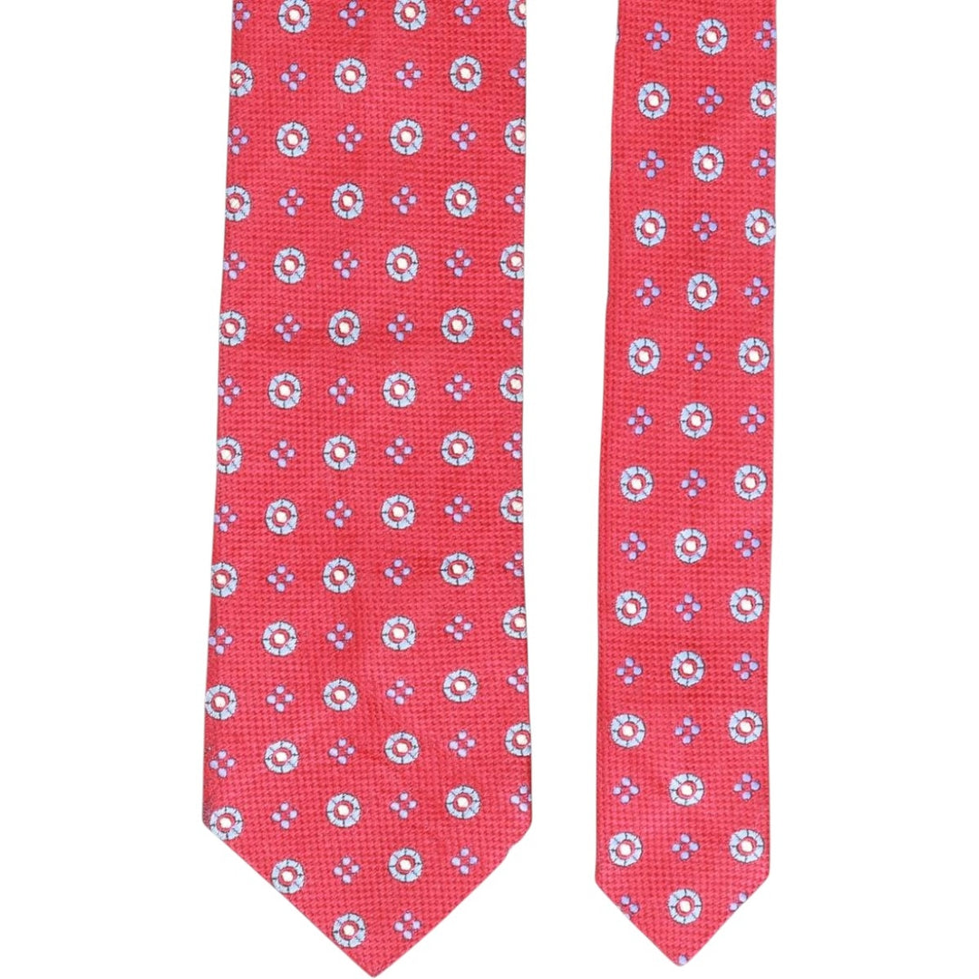 Brooks Brothers Makers and Merchants all-over print tie unclear red type Vintage Second Hand