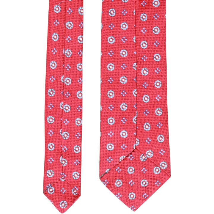 Brooks Brothers Makers and Merchants all-over print tie unclear red type Vintage Second Hand