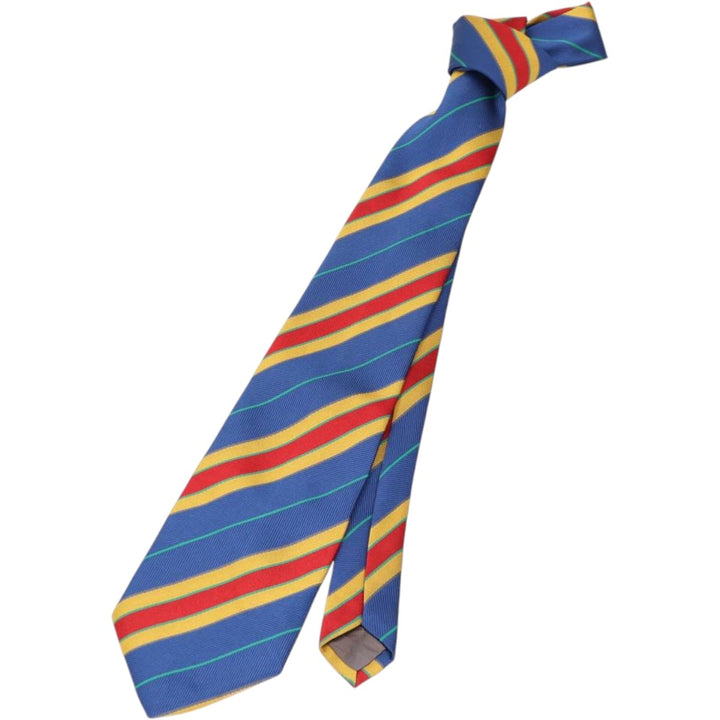 Pierre Cardin striped pattern tie, made in England. polyester blue type Vintage Second Hand