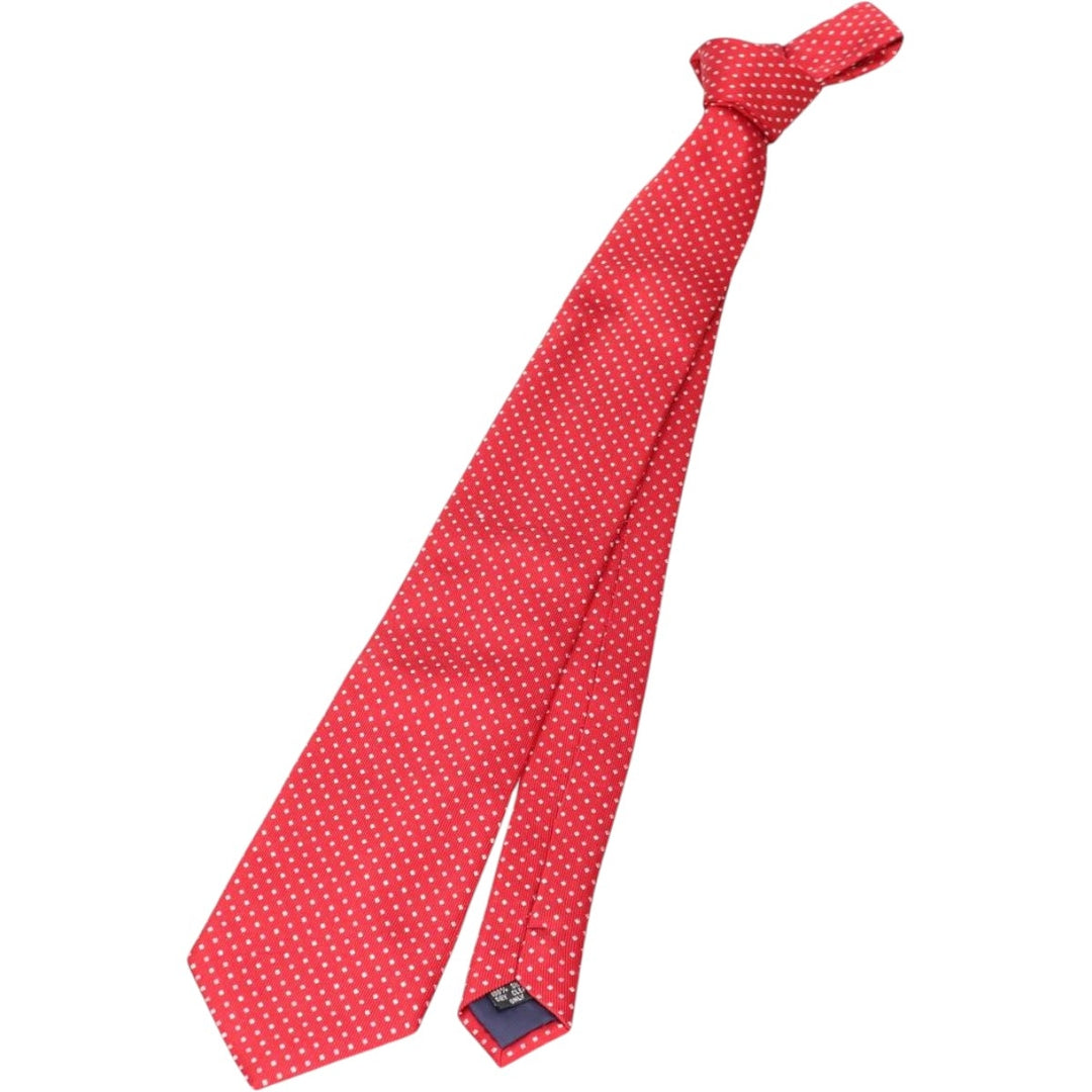 Pierre Cardin Diamond Pattern Tie silk red type Vintage Second Hand