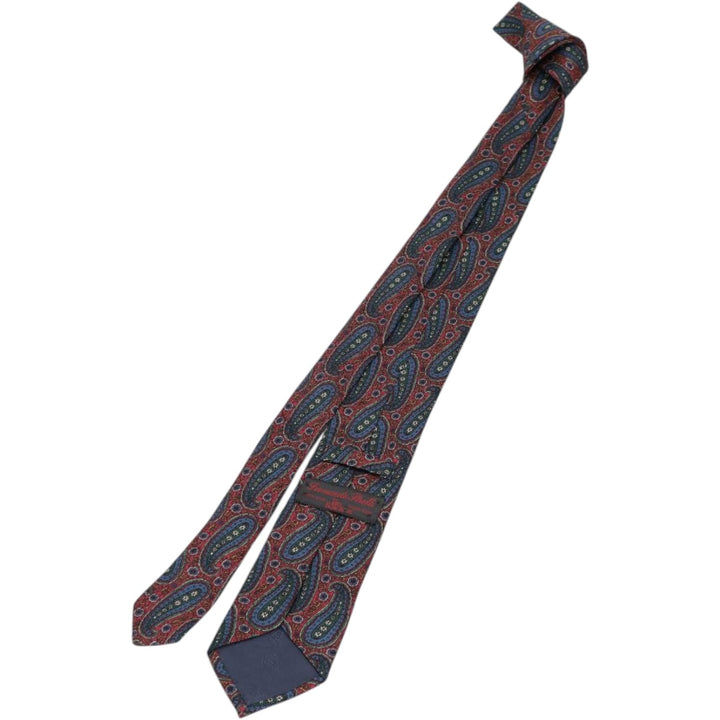 Tie Rack by Leonardo Strelli, Paisley Pattern Necktie, Made in Italy silk red type Vintage Second Hand