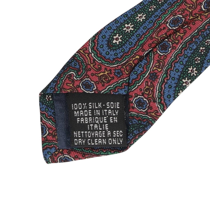 Tie Rack by Leonardo Strelli, Paisley Pattern Necktie, Made in Italy silk red type Vintage Second Hand