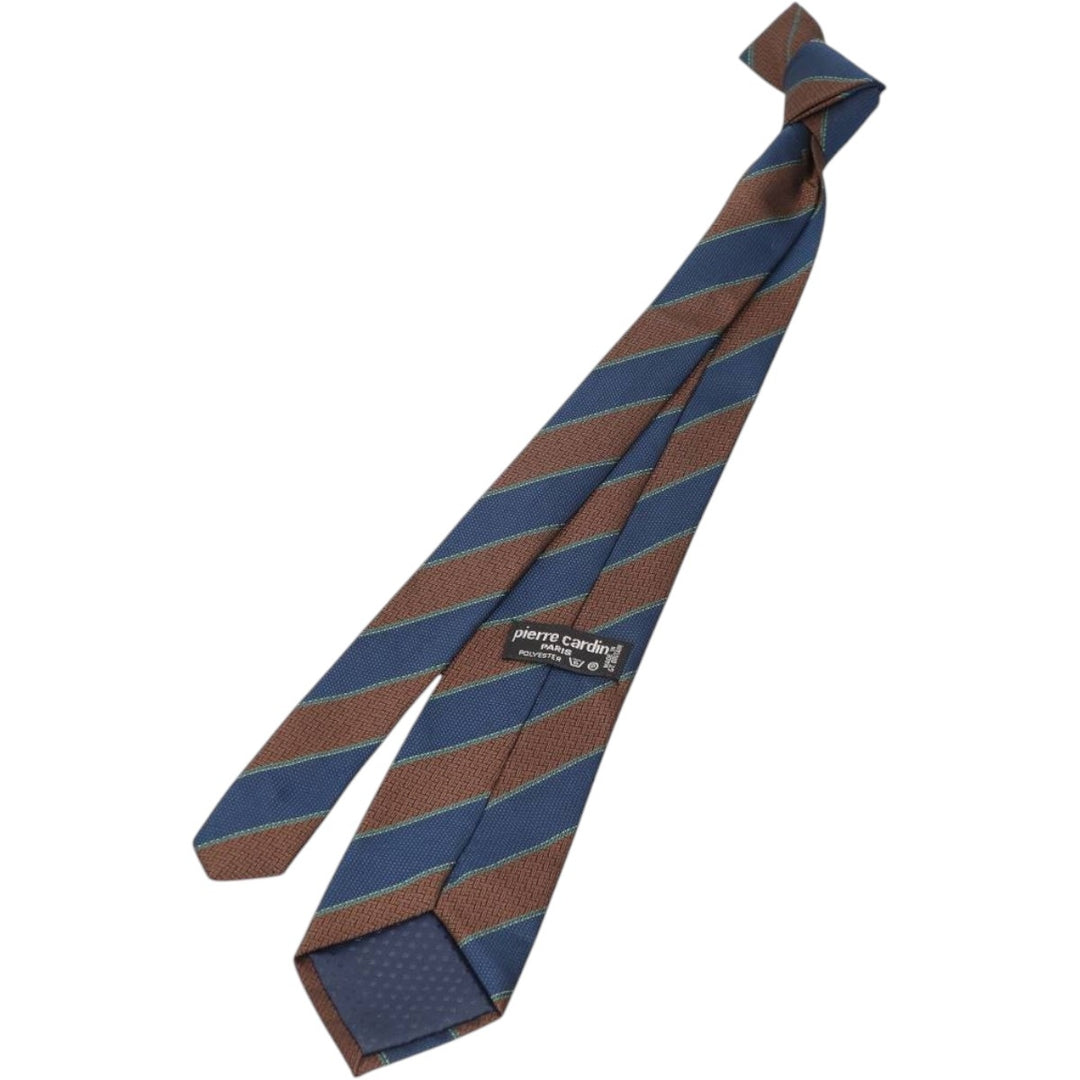 Pierre Cardin PARIS all-over pattern tie, made in England. polyester brown type Vintage Second Hand