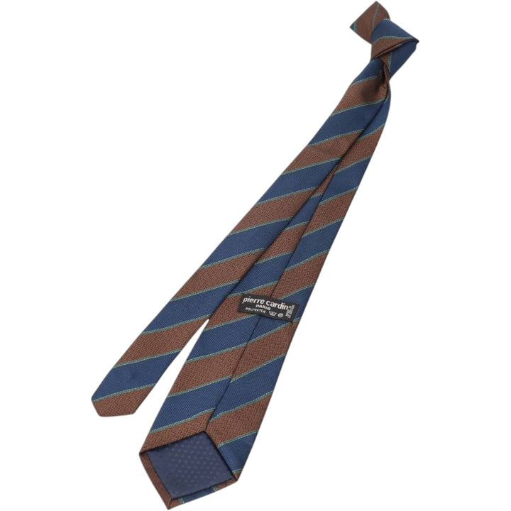 Pierre Cardin PARIS all-over pattern tie, made in England. polyester brown type Vintage Second Hand