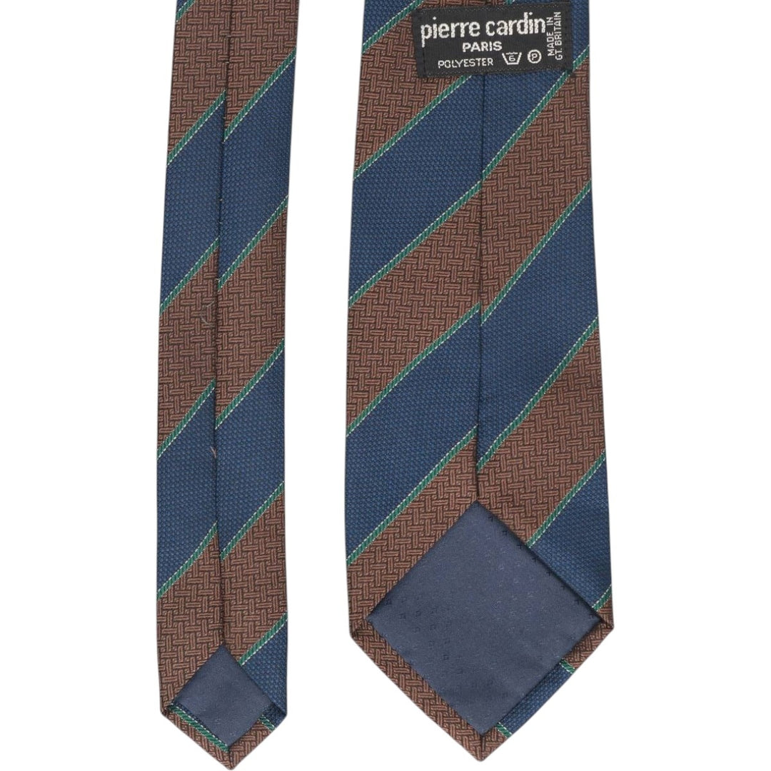 Pierre Cardin PARIS all-over pattern tie, made in England. polyester brown type Vintage Second Hand