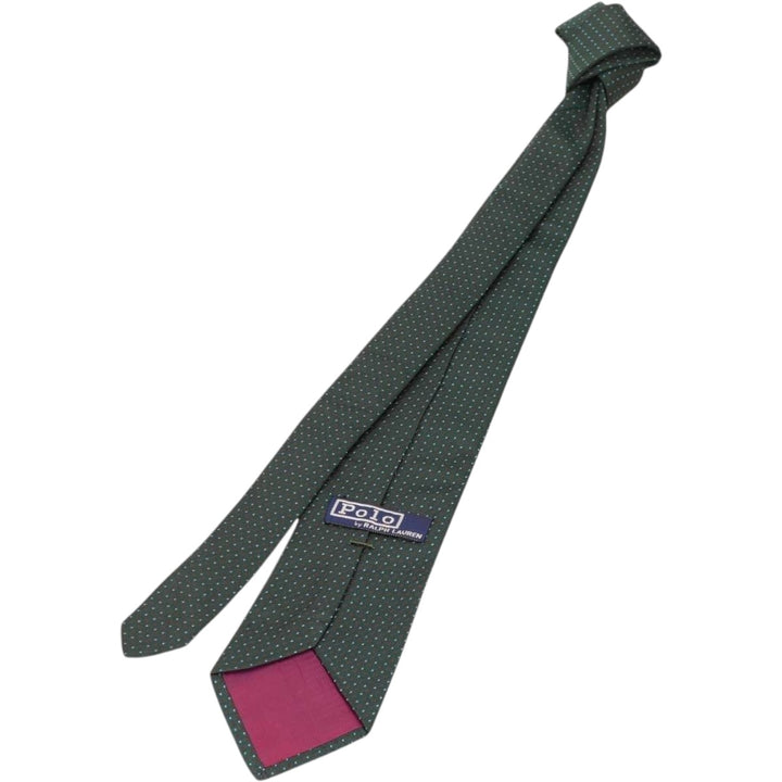 Ralph Lauren POLO by Ralph Lauren all-over print handmade tie unclear green type Vintage Second Hand