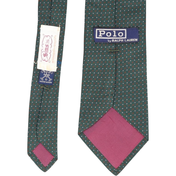 Ralph Lauren POLO by Ralph Lauren all-over print handmade tie unclear green type Vintage Second Hand