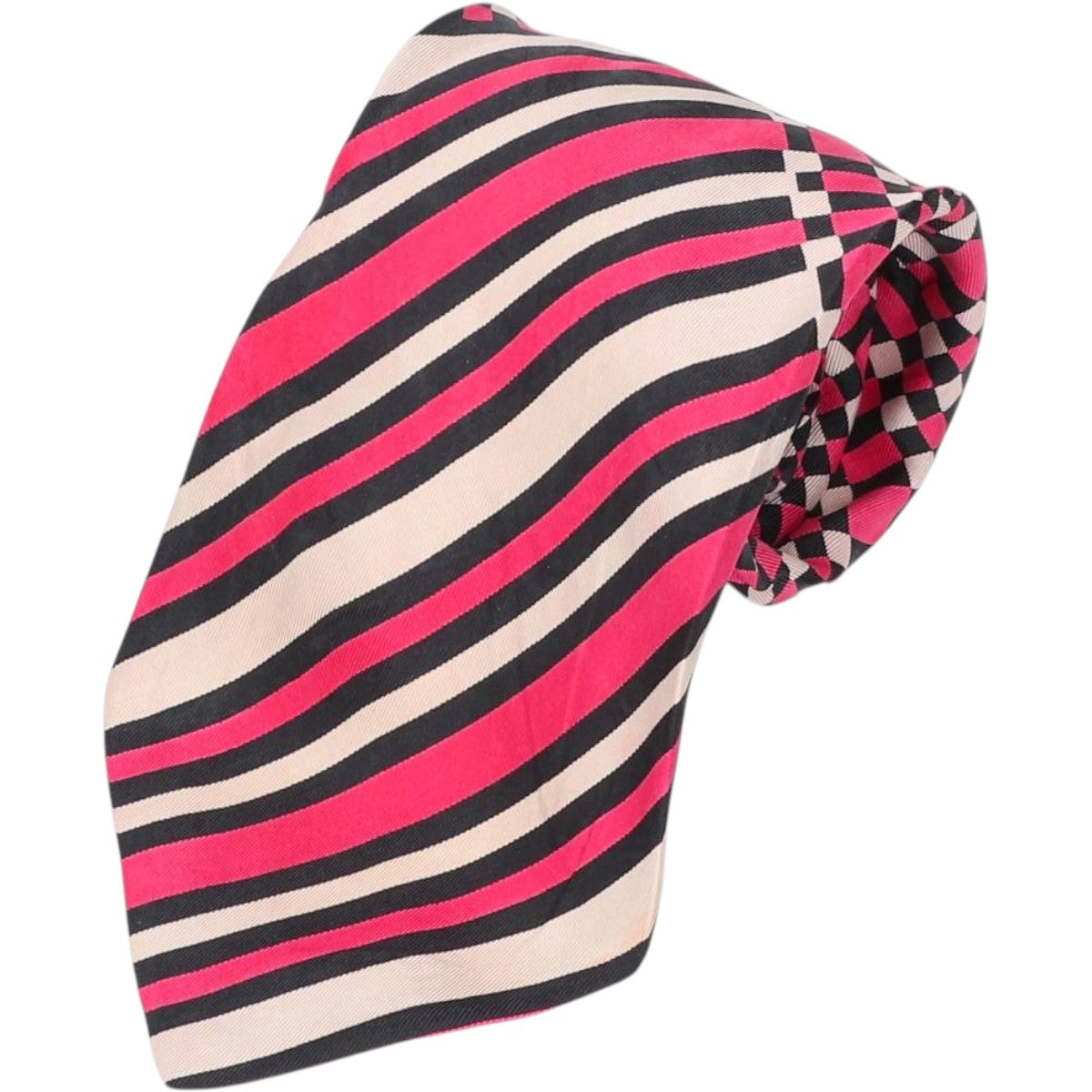 ランバン LANVIN チェック柄 ストライプ柄 ネクタイ unclear pink type