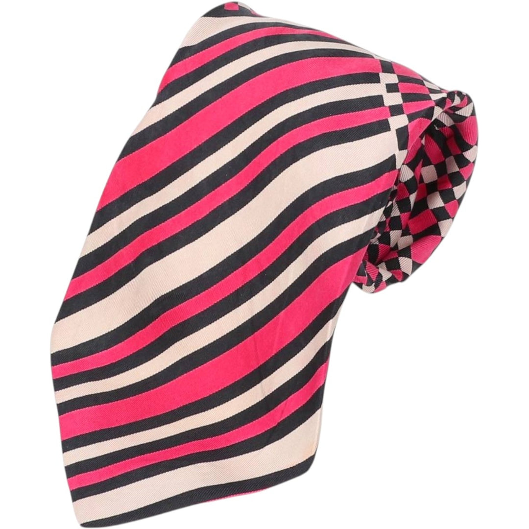 Lanvin Check Pattern Stripe Pattern Tie unclear pink type Vintage Second Hand