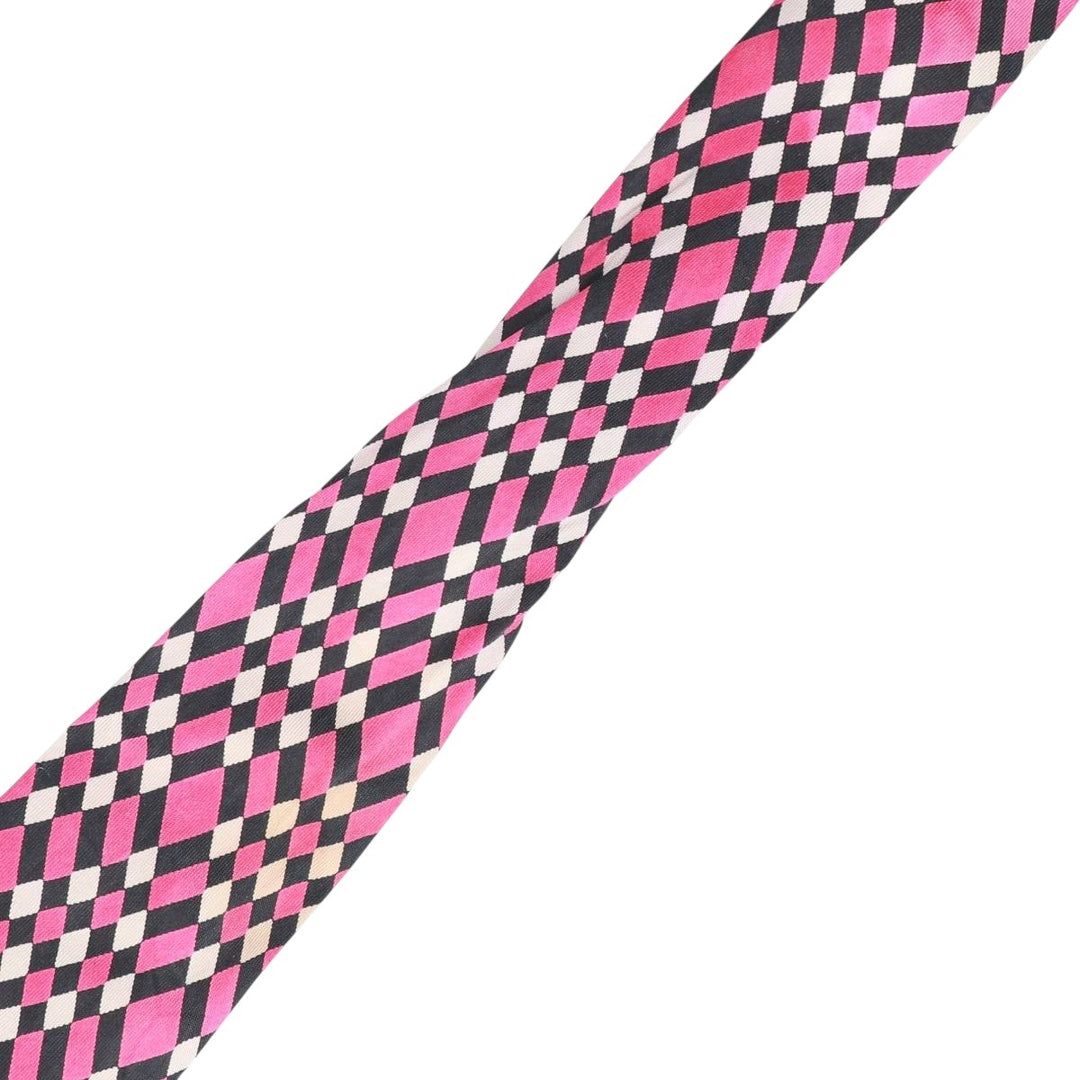 Lanvin Check Pattern Stripe Pattern Tie unclear pink type Vintage Second Hand