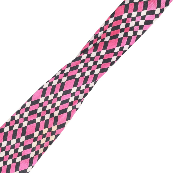 Lanvin Check Pattern Stripe Pattern Tie unclear pink type Vintage Second Hand