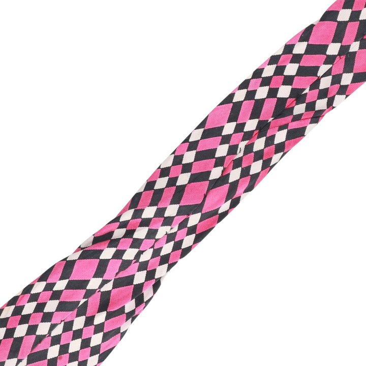 Lanvin Check Pattern Stripe Pattern Tie unclear pink type Vintage Second Hand