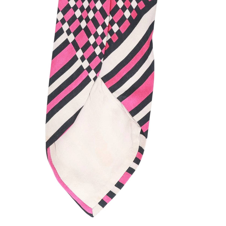 Lanvin Check Pattern Stripe Pattern Tie unclear pink type Vintage Second Hand