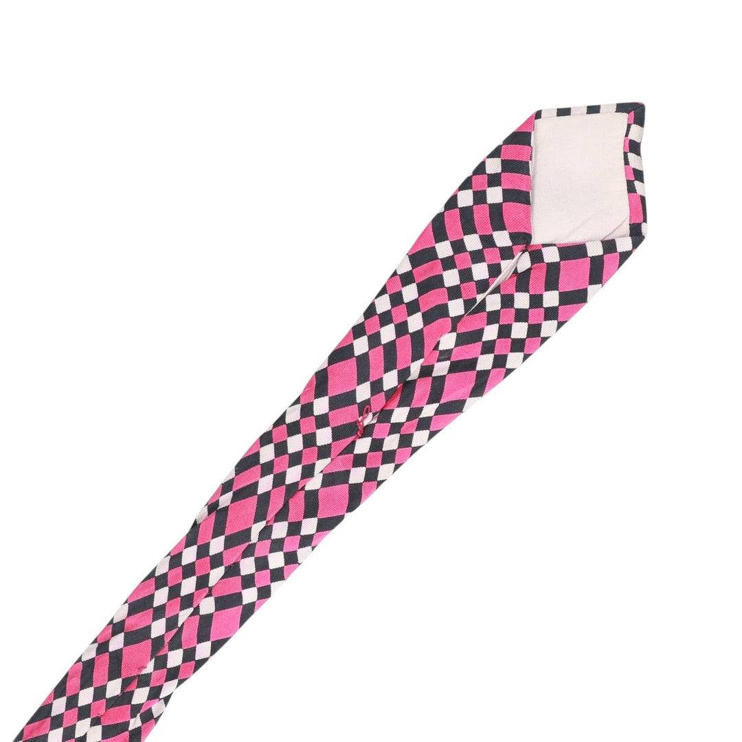 Lanvin Check Pattern Stripe Pattern Tie unclear pink type Vintage Second Hand