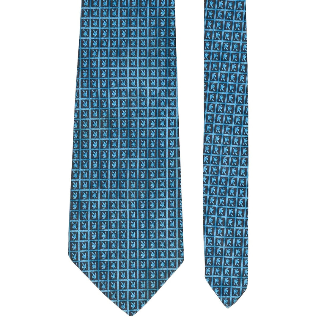 Playboy all-over print tie unclear Blue type light blue Vintage Second Hand