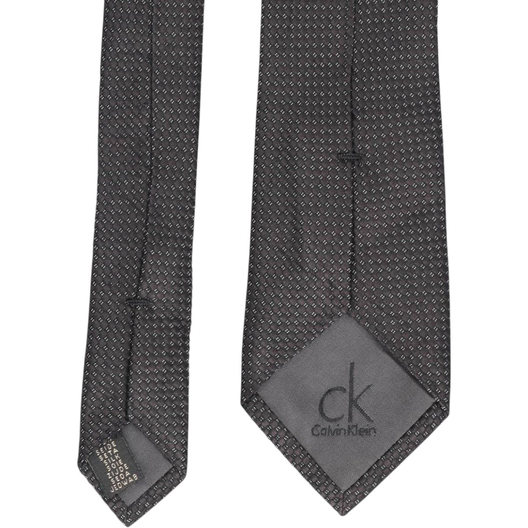 Calvin Klein all-over print tie silk black type Vintage Second Hand