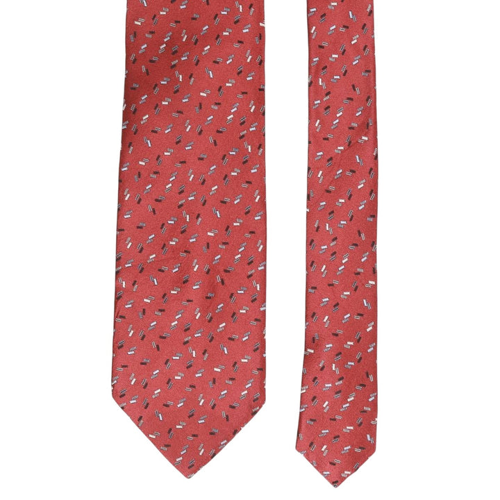 Lanvin all-over print tie, made in France. silk red type Vintage Second Hand