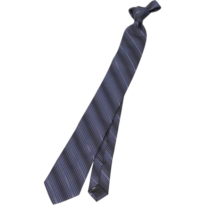Calvin Klein Stripe Pattern Tie silk navy blue type Vintage Second Hand