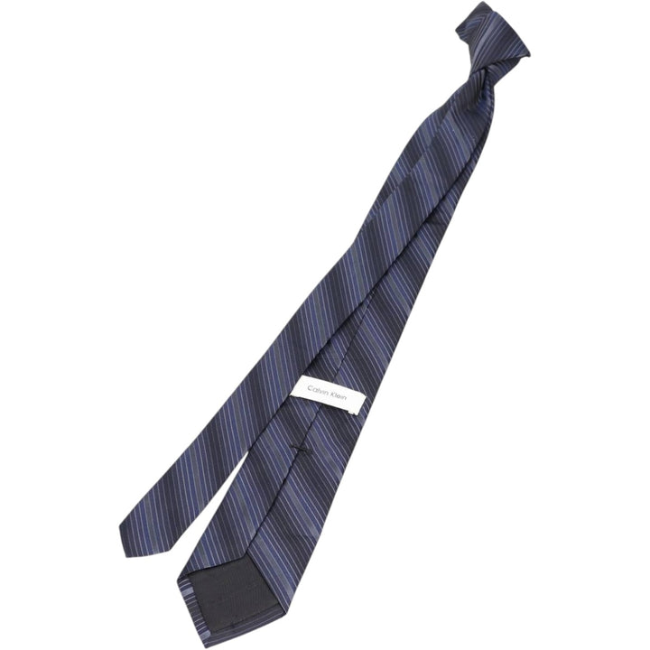 Calvin Klein Stripe Pattern Tie silk navy blue type Vintage Second Hand