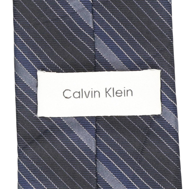 Calvin Klein Stripe Pattern Tie silk navy blue type Vintage Second Hand