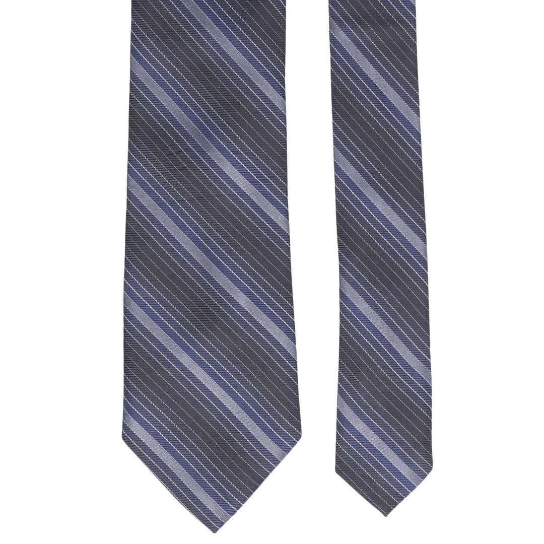 Calvin Klein Stripe Pattern Tie silk navy blue type Vintage Second Hand
