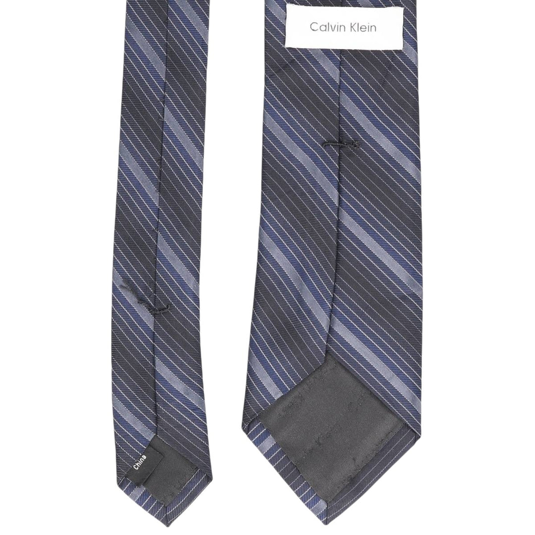 Calvin Klein Stripe Pattern Tie silk navy blue type Vintage Second Hand