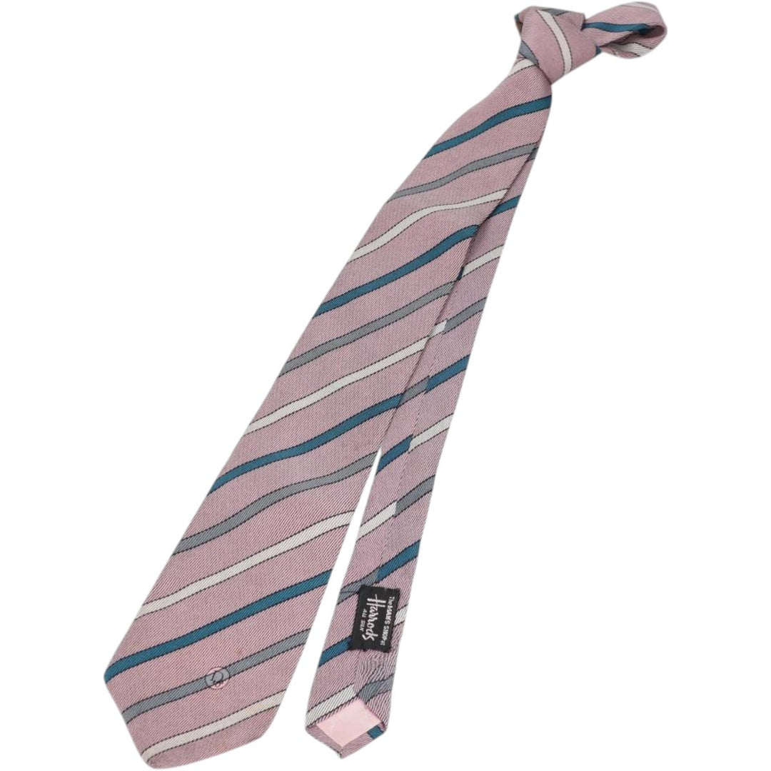 Christian Dior striped tie, made in England. silk pink type Vintage Second Hand