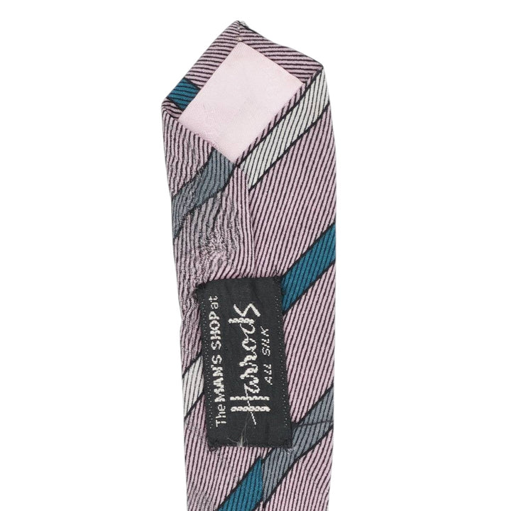 Christian Dior striped tie, made in England. silk pink type Vintage Second Hand