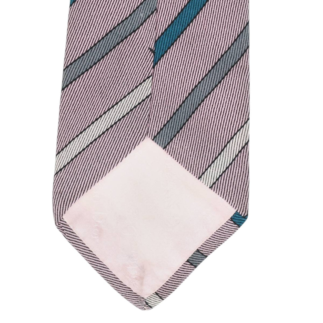 Christian Dior striped tie, made in England. silk pink type Vintage Second Hand