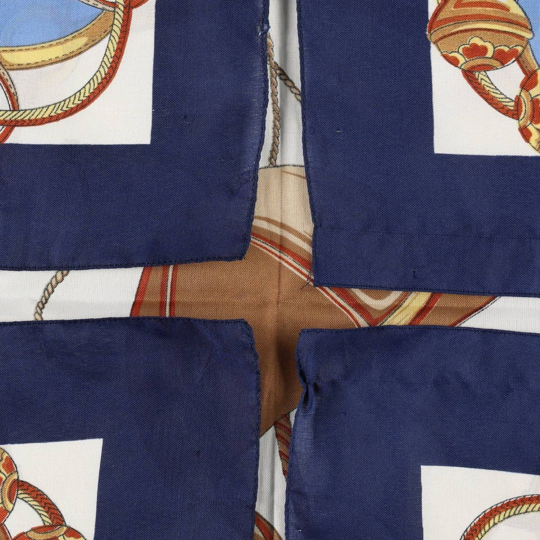 All-over horse print scarf unclear navy blue type Vintage Second Hand
