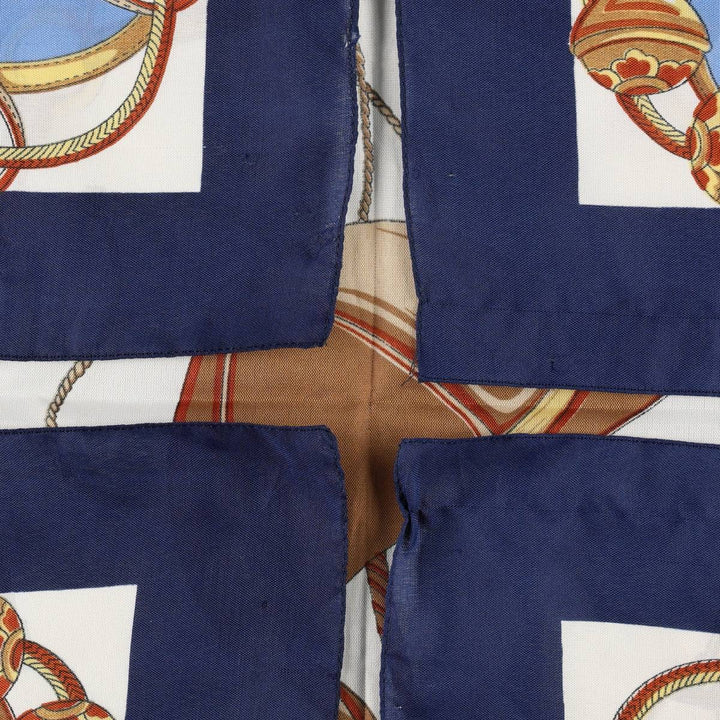 All-over horse print scarf unclear navy blue type Vintage Second Hand