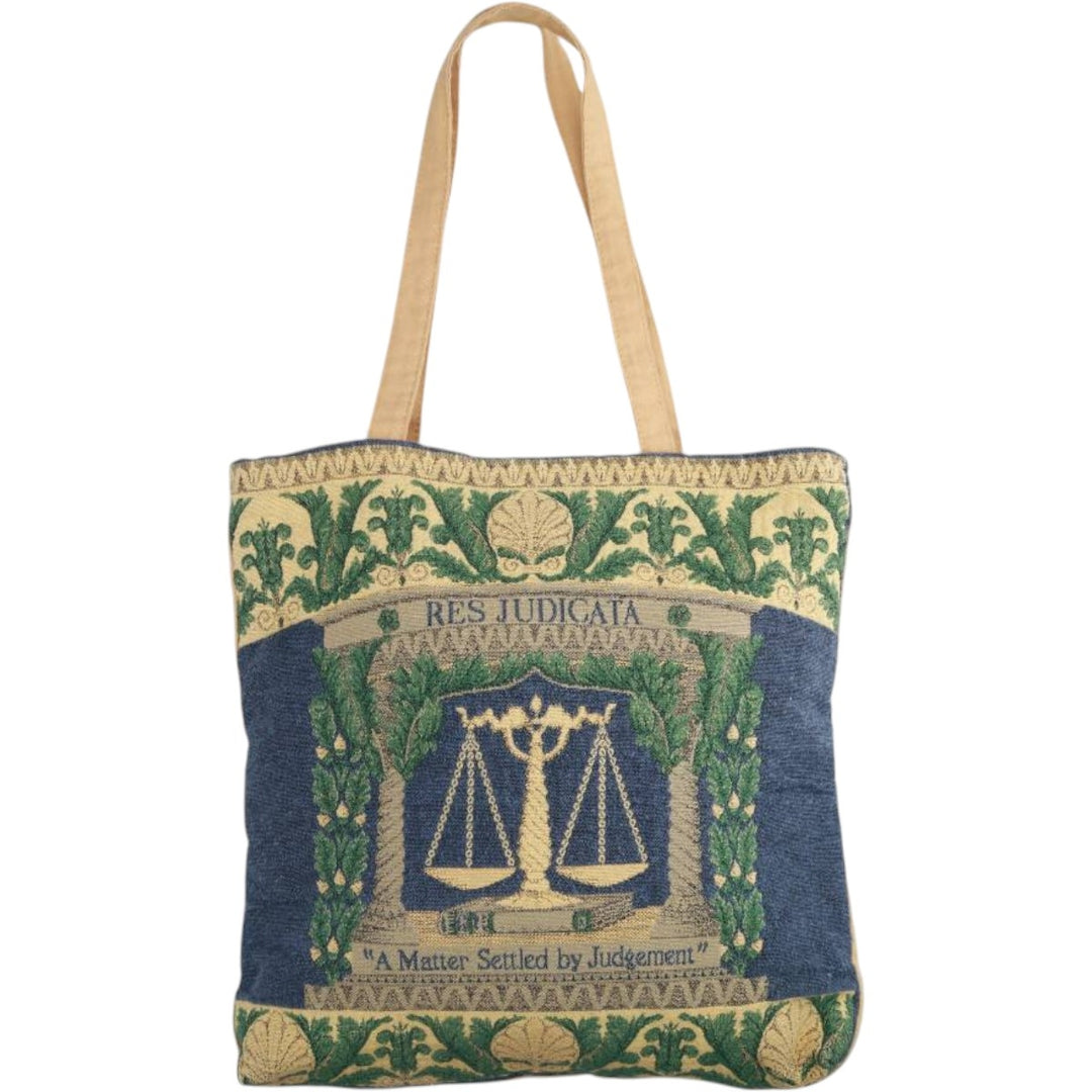 RIVERDALE All-over Pattern Gobelin Weave Tote Bag, Made in USA unclear Beige type Vintage Second Hand