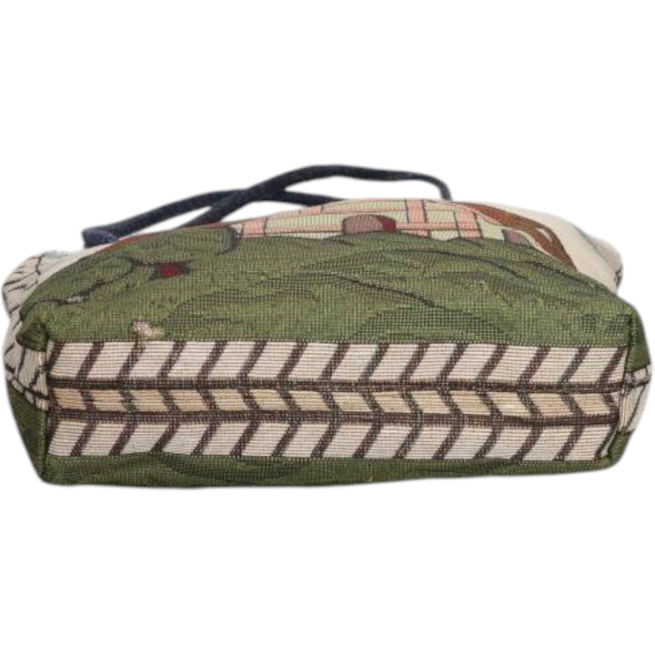 All-over pattern jacquard woven tote bag unclear Beige type Vintage Second Hand